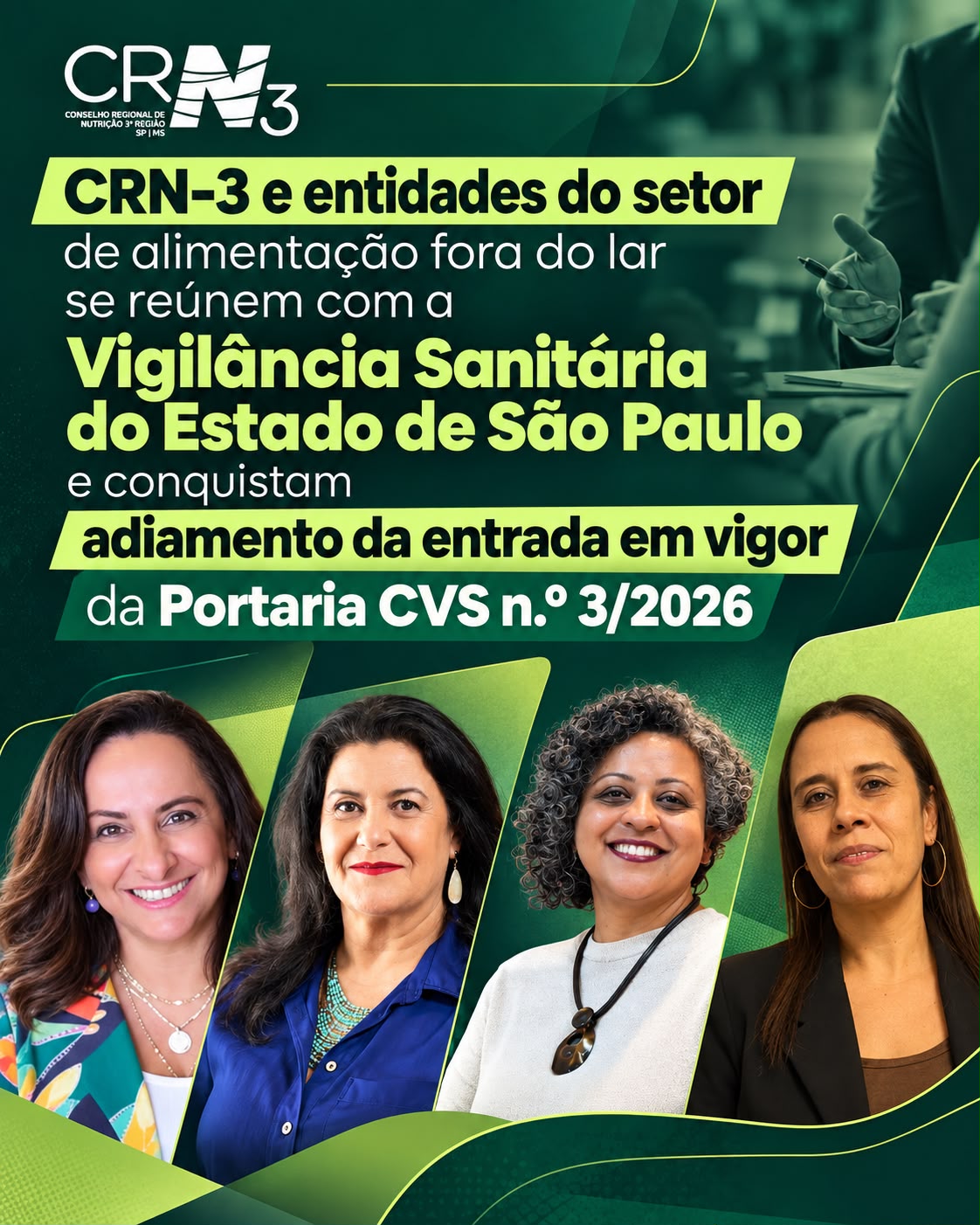 CRN-3 destaca conquista com prorrogação da Portaria CVS nº 3/2026